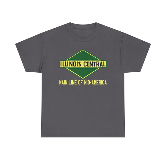 Illinois Central Main Line Mid-America Railroad Green Logo Train T-Shirt