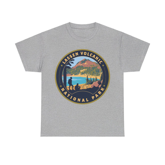 Lassen Volcanic National Park California Round Logo T-shirt