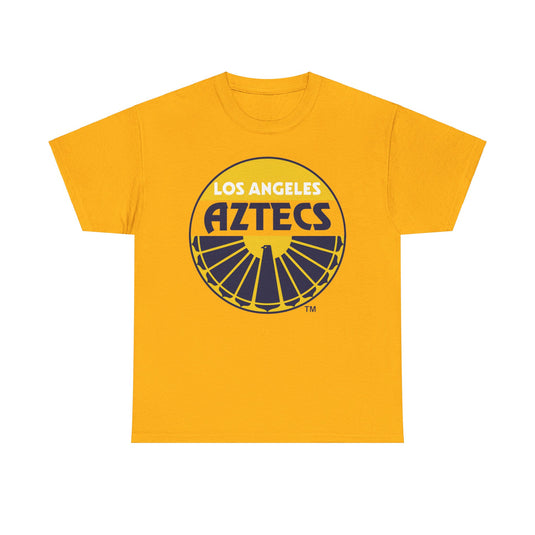 Los Angeles Aztecs Yellow Logo California Soccer Team T-shirt