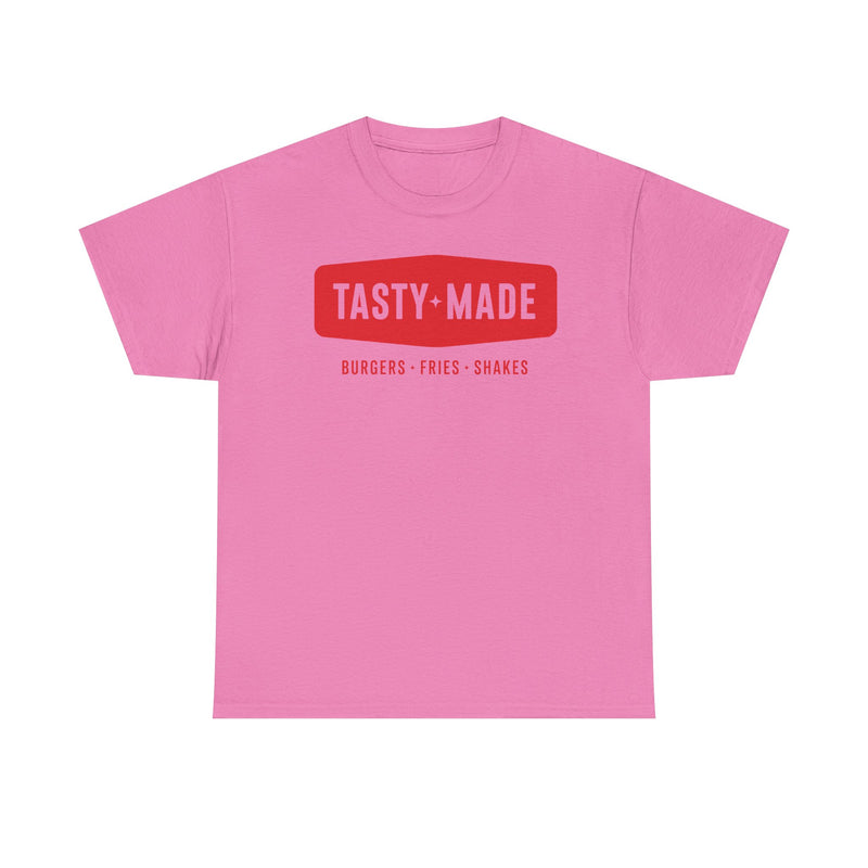 Load image into Gallery viewer, Tasty Made T-Shirt - Burger Restaurant Industry Defunct Logo Tee

