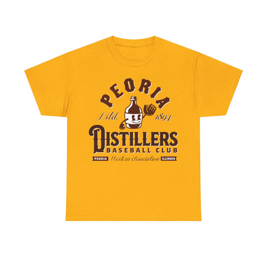 Peoria Distiller Est 1894 Illinois Baseball T-shirt