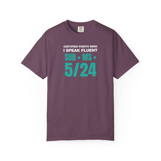 Credit Card Points Miles Fluent Jargon Funny Travel Teal T-shirt