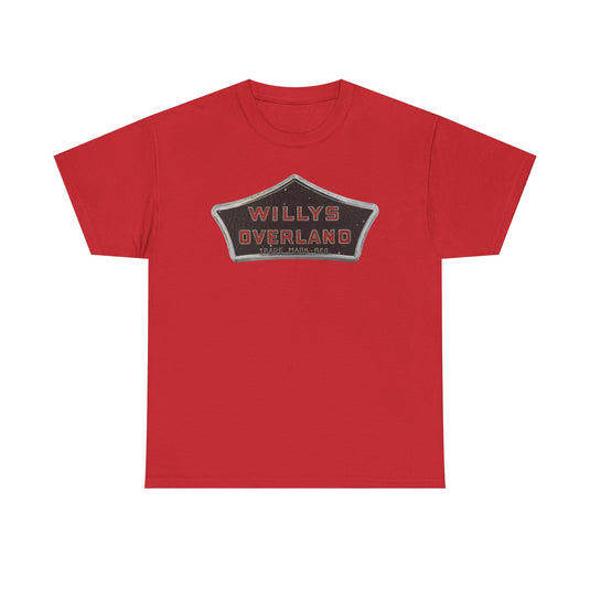 Willys Overland Trade Mark Reg Vintage Automobile Logo Collectible T-shirt