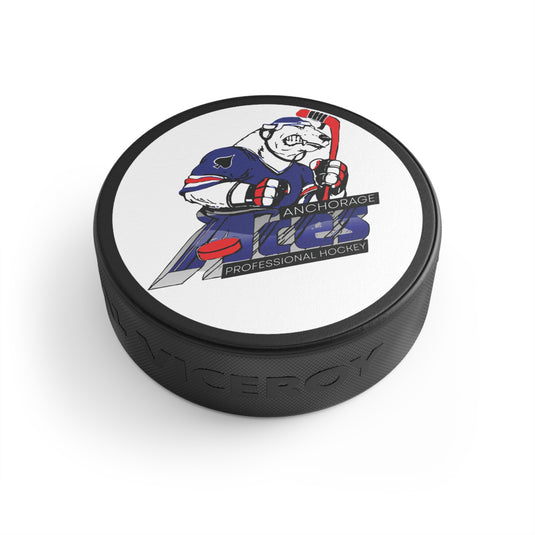 Anchorage Aces Mascot Logo Hockey Puck