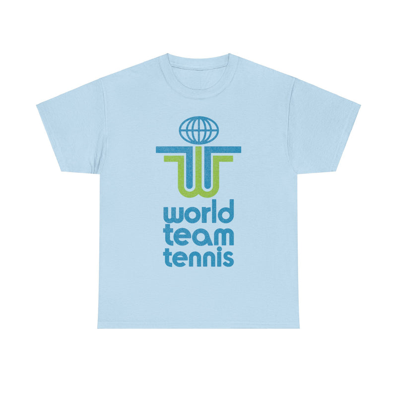 Load image into Gallery viewer, World Team Tennis Blue Green Logo Retro Nostalgic T-shirt
