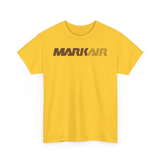 Mark Air Burgundy Striped Logo Alaska Regional Airline Vintage T-shirt