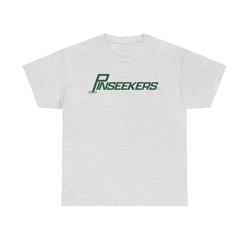 Load image into Gallery viewer, DeForest PinSeekers T-Shirt Defunct Golf Course Bankrupt Company Logo Tee
