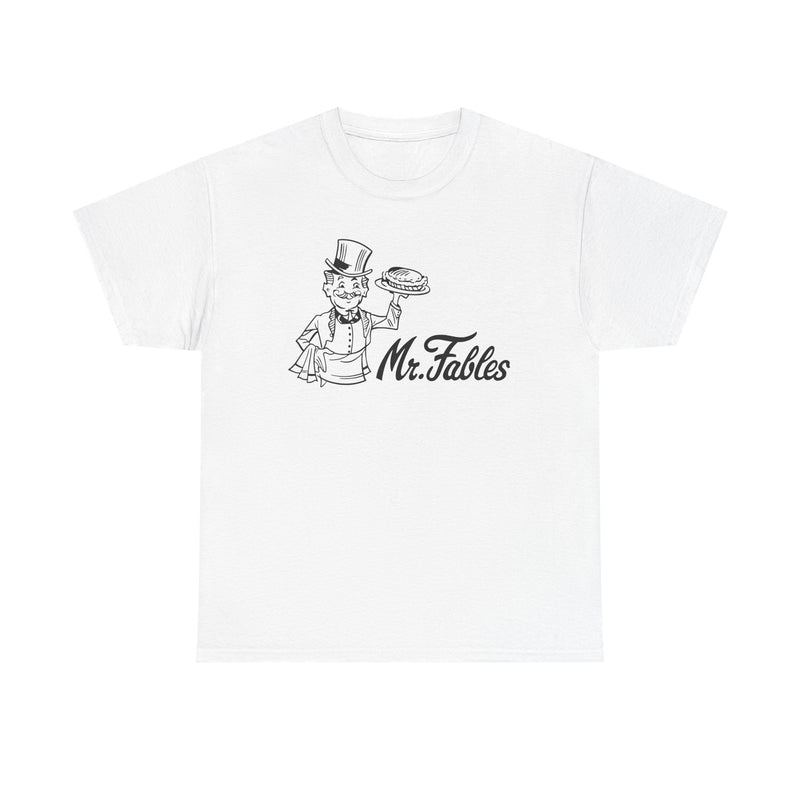 Load image into Gallery viewer, Mr. Fables T-Shirt - Fast Food Restaurant Industry Defunct Logo Tee
