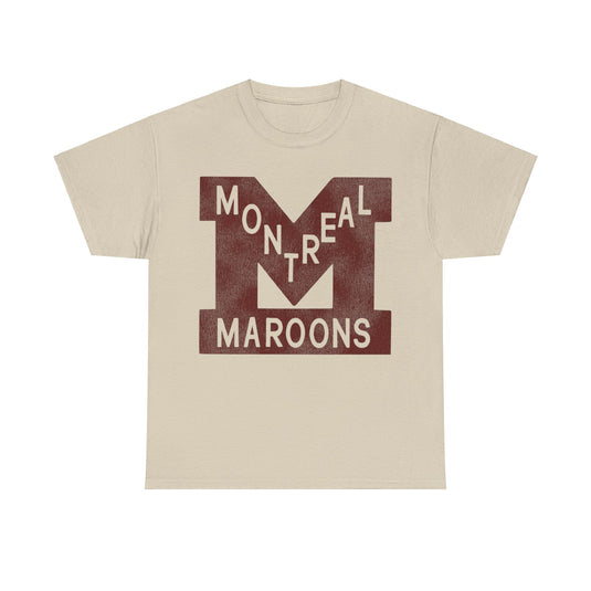 Montreal Maroons Logo Hockey Team T-shirt