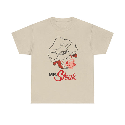 Mr. Steak T-Shirt - Steakhouse Restaurant Industry Defunct Logo Tee