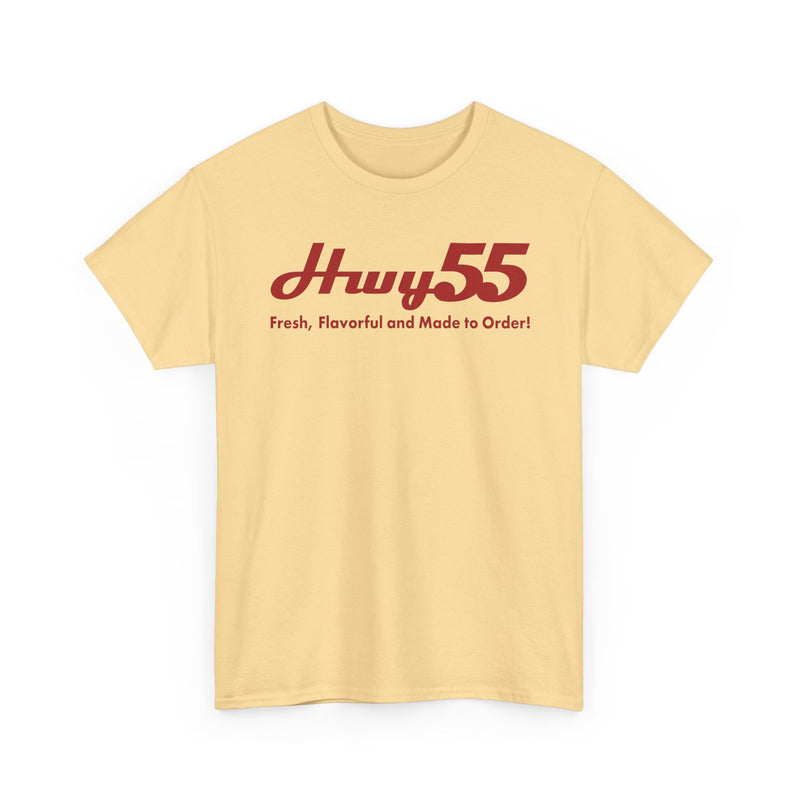 Load image into Gallery viewer, Hwy 55 T-Shirt Fresh Flavorful and Made to Order Defunct Restaurant Chain Tee
