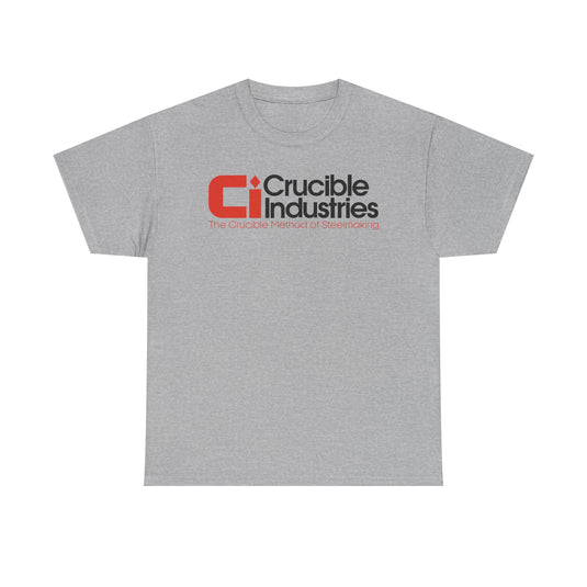 Crucible Industries Steelmaking Logo Graphic T-Shirt Rare Defunct Brand Tee