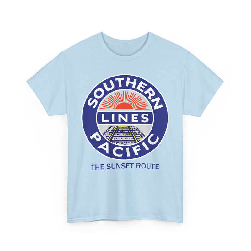 Load image into Gallery viewer, Southern Pacific Lines Sunset Route Railroad Logo Vintage T-Shirt
