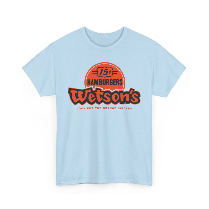 Load image into Gallery viewer, Wetson&#39;s 15¢ Hamburgers Orange Circles Vintage Logo Chain Restaurant T-Shirt
