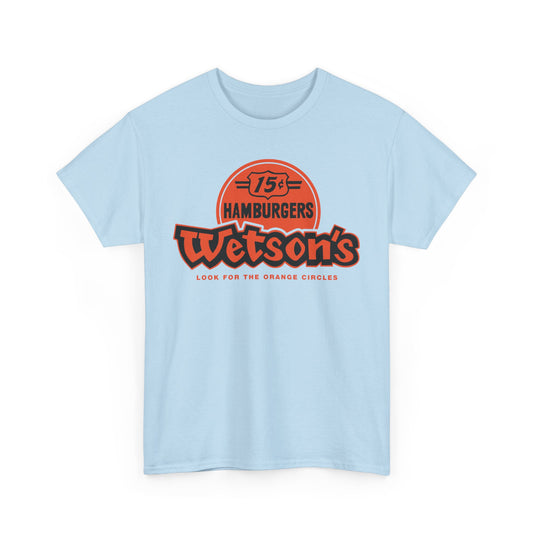 Wetson's 15¢ Hamburgers Orange Circles Vintage Logo Chain Restaurant T-Shirt