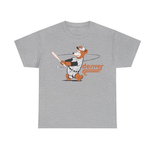 Denver Bears Swinging Bat Nostalgic Retro Baseball Team T-shirt