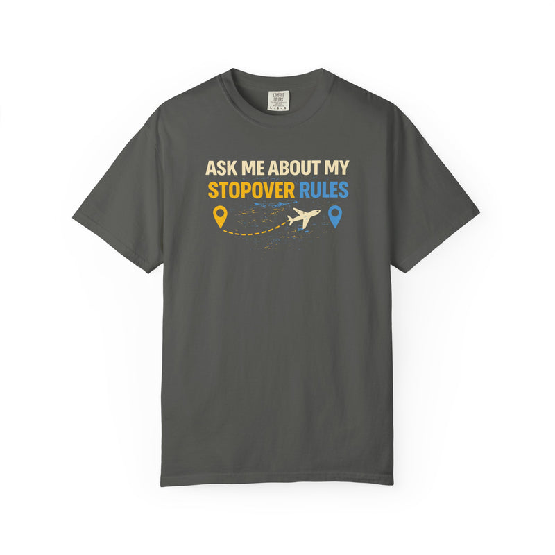 Load image into Gallery viewer, Stopover Rules Funny Credit Card Points Miles Travel T-shirt
