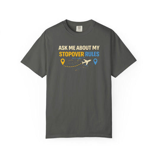 Stopover Rules Funny Credit Card Points Miles Travel T-shirt