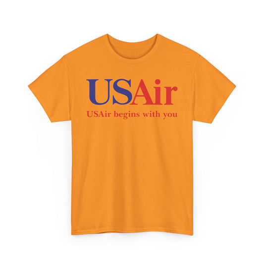 USAir Begins With You Classic American Airline Logo T-shirt