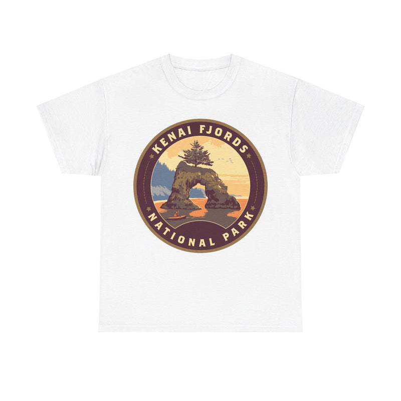 Load image into Gallery viewer, Kenai Fjords National Park Alaska Round Logo T-shirt
