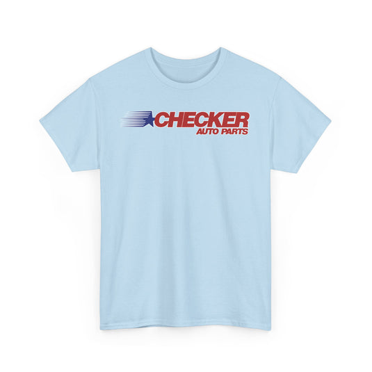 Checker Auto Parts Blue Star Red Logo Vintage T-Shirt