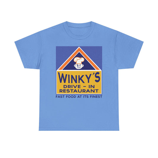 Winky's Drive-In Restaurant Fast Food Vintage Logo Chain T-Shirt