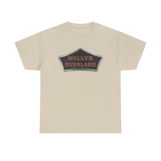 Willys Overland Trade Mark Reg Vintage Automobile Logo Collectible T-shirt