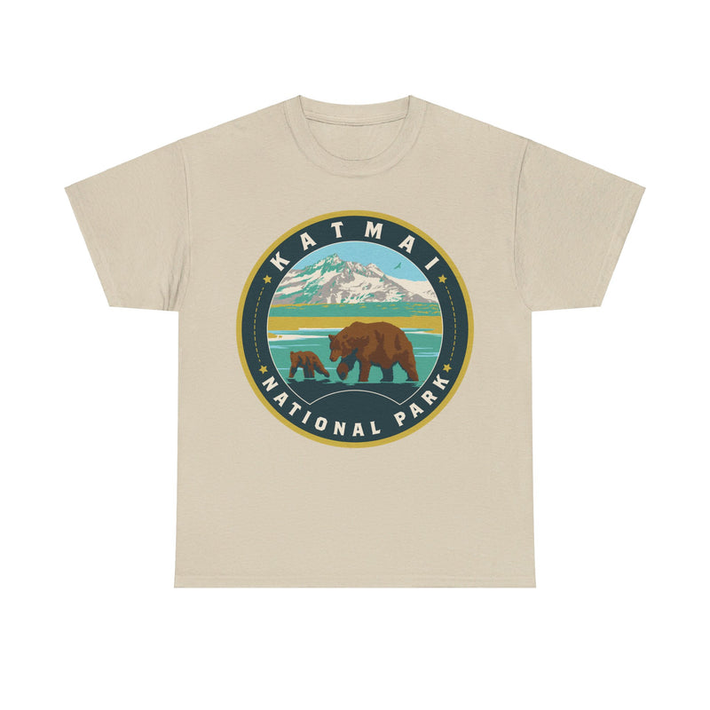 Load image into Gallery viewer, Katmai National Park Alaska Round Logo T-shirt
