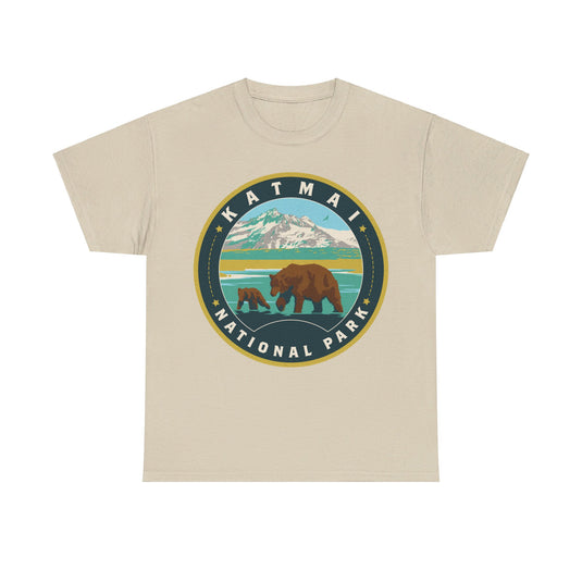 Katmai National Park Alaska Round Logo T-shirt