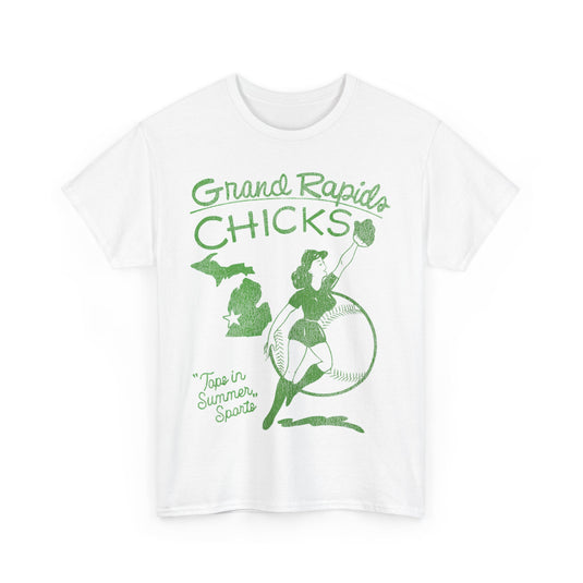 Grand Rapids Chicks Womens Nostalgic Retro Baseball Team T-shirt