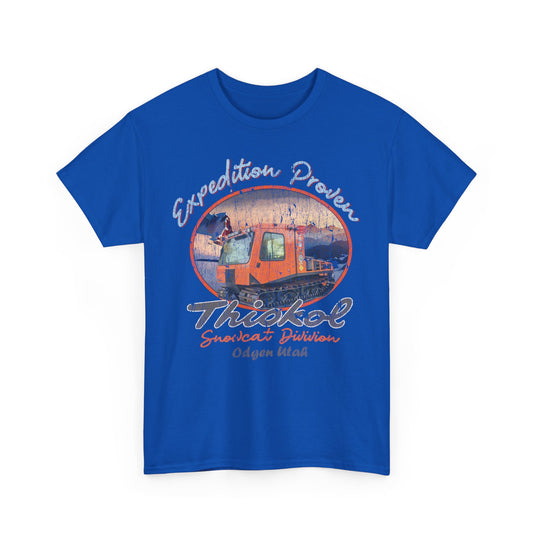 Thiokol Snowcat Division 1929 Ogden Utah Expedition Proven Snowmobile T-shirt