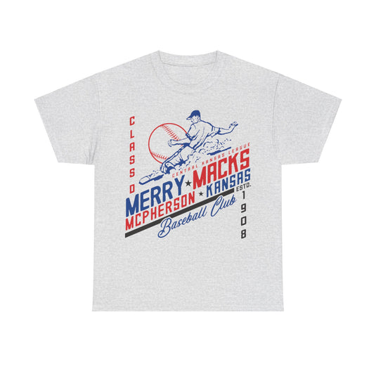 McPherson Merry Macks Est 1908 Kansas Baseball T-shirt