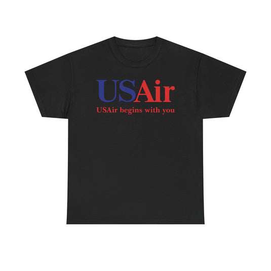 USAir Begins With You Classic American Airline Logo T-shirt