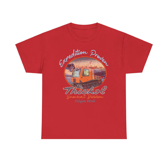 Thiokol Snowcat Division 1929 Ogden Utah Expedition Proven Snowmobile T-shirt