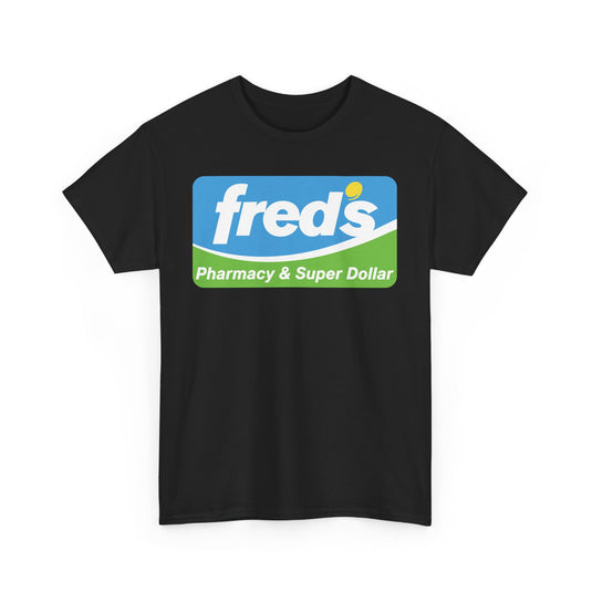 Fred's Pharmacy & Super Dollar Blue Green Retro Logo T-Shirt