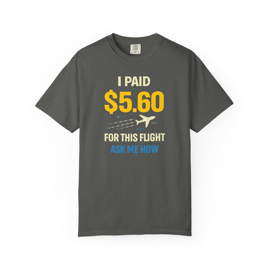 $5.60 Flight Credit Card Points Miles Travel Graphic T-shirt