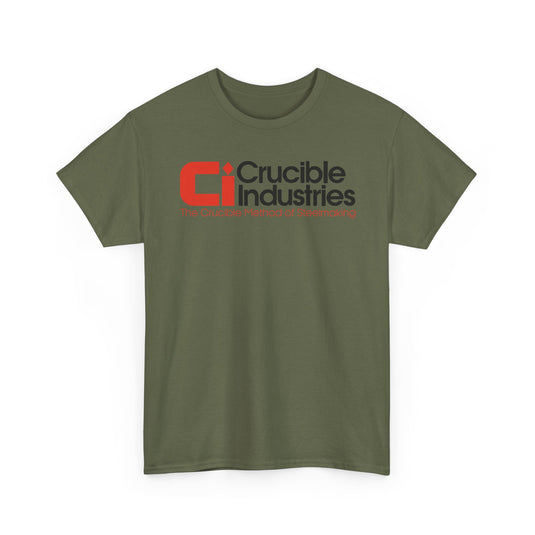 Crucible Industries Steelmaking Logo Graphic T-Shirt Rare Defunct Brand Tee