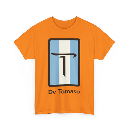 De Tomaso Italian Sports Car Manufacturer Blue Stripe T-shirt