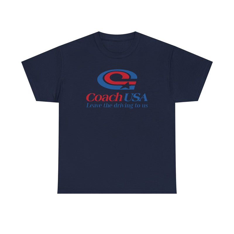 Load image into Gallery viewer, Coach USA Leave The Driving To Us Logo Graphic T-Shirt Rare Defunct Brand Tee
