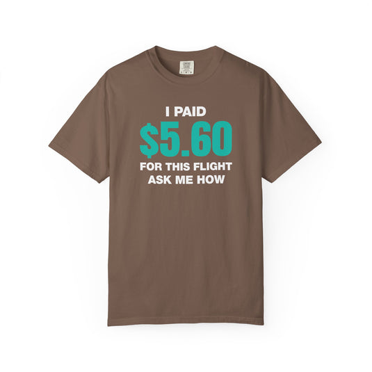 $5.60 Flight Credit Card Points Miles Travel T-shirt