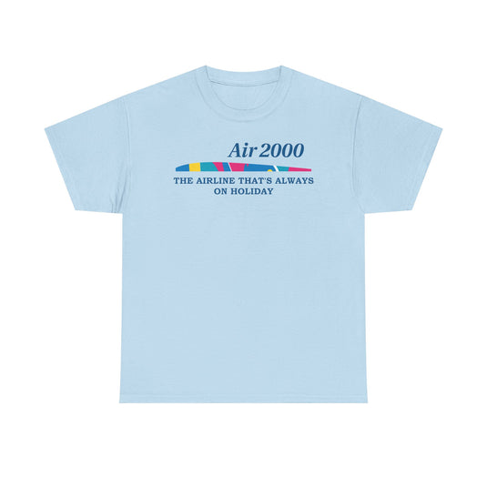 Air 2000 The Airline That's Always on Holiday Vintage Logo Aviation T-shirt