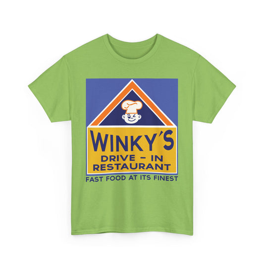 Winky's Drive-In Restaurant Fast Food Vintage Logo Chain T-Shirt