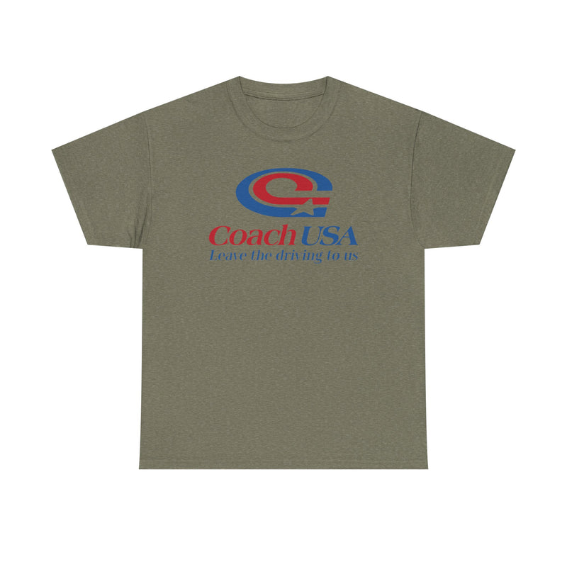 Load image into Gallery viewer, Coach USA Leave The Driving To Us Logo Graphic T-Shirt Rare Defunct Brand Tee
