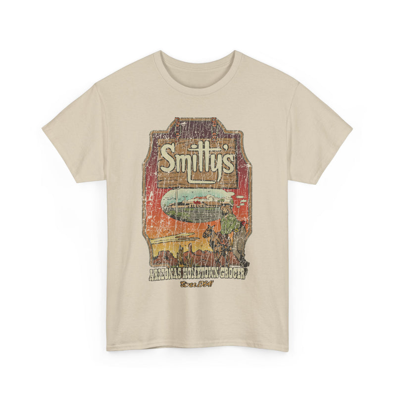 Load image into Gallery viewer, Smittys Arizona Sunset 1964 Grocery Cowboy T-shirt
