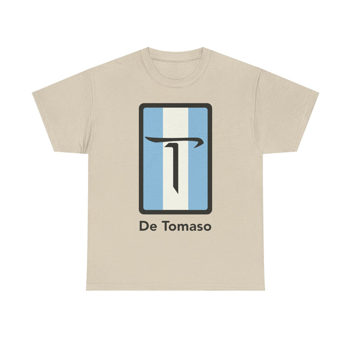 De Tomaso Italian Sports Car Manufacturer Blue Stripe T-shirt