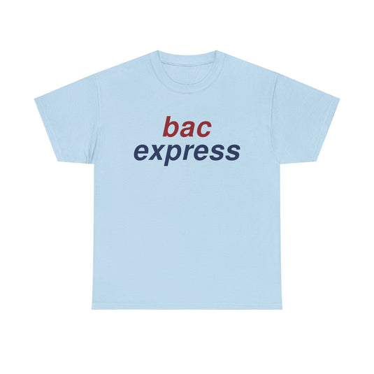 BAC Express Red Blue Two-Tone Aviation Commuter Airline Retro Logo T-shirt