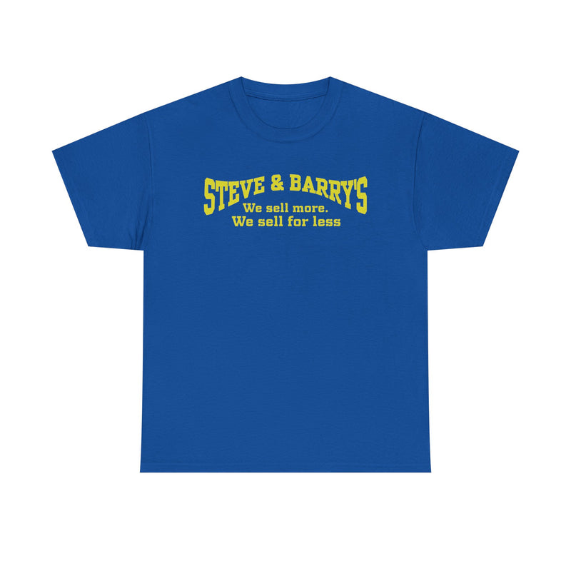 Load image into Gallery viewer, Steve &amp; Barry's We Sell More We Sell For Less Yellow Budget Clothing T-shirt

