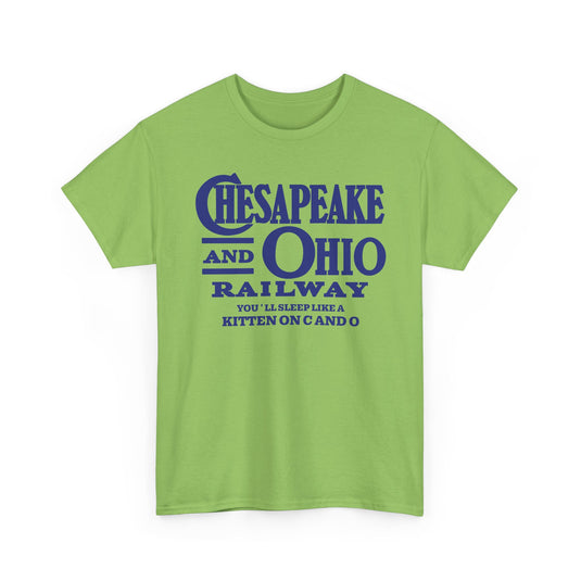 Chesapeake Ohio Railway Sleep Like Kitten Railroad Logo T-Shirt