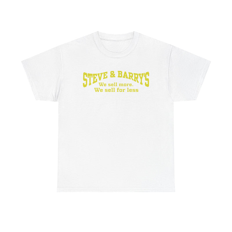 Load image into Gallery viewer, Steve &amp; Barry's We Sell More We Sell For Less Yellow Budget Clothing T-shirt
