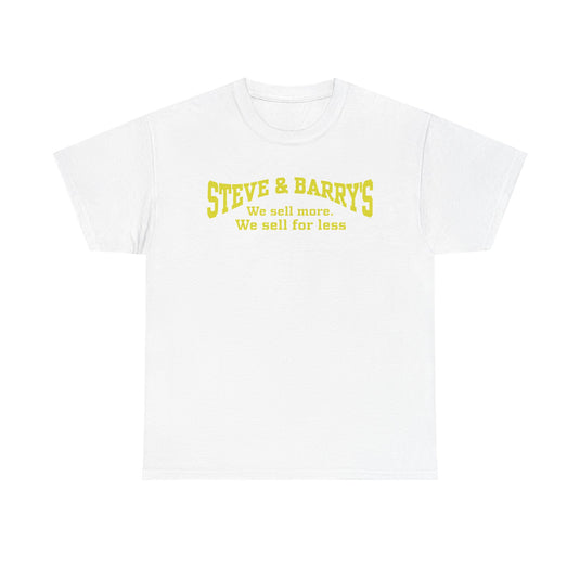 Steve & Barry's We Sell More We Sell For Less Yellow Budget Clothing T-shirt